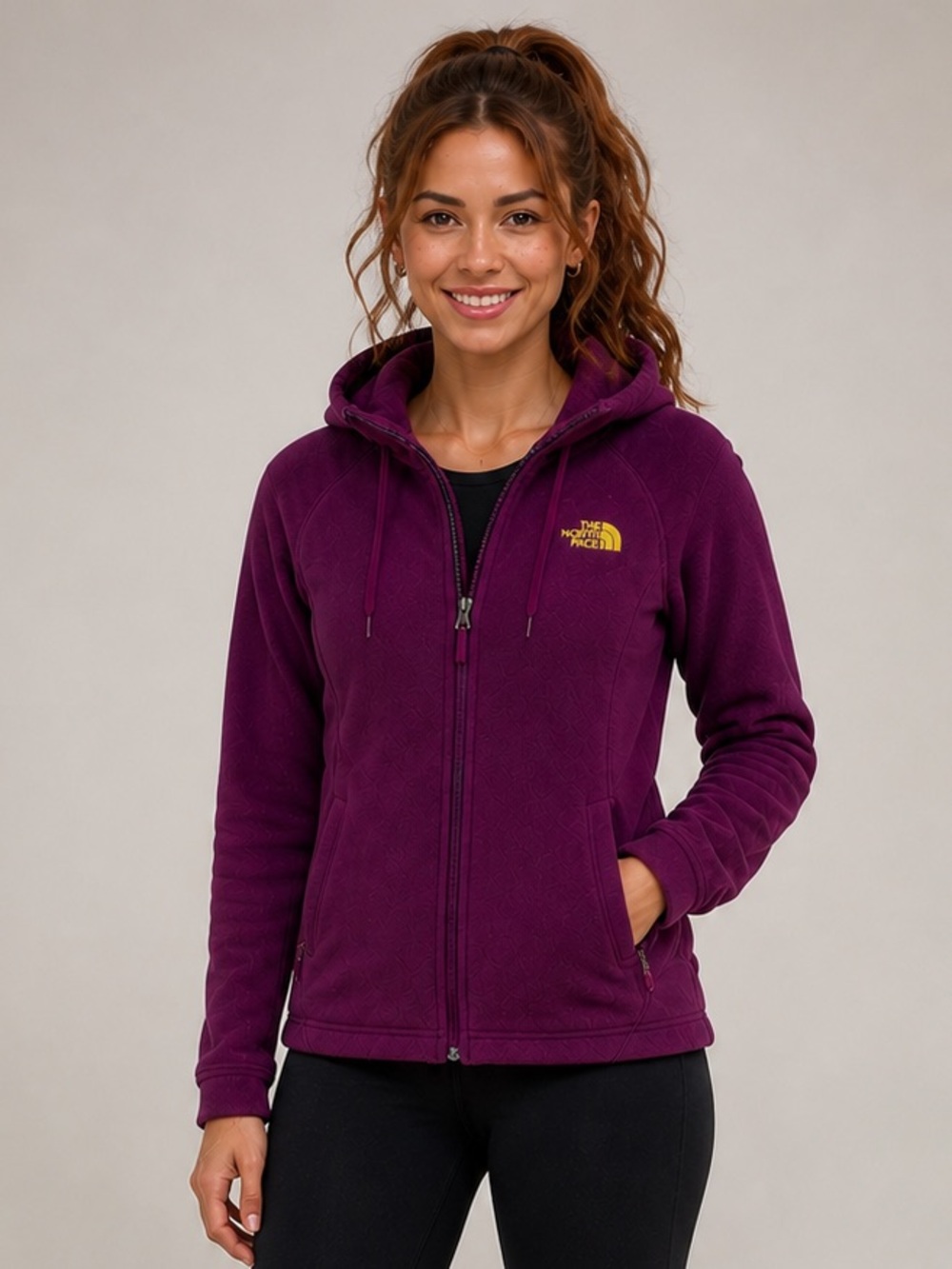 The North Face Purple Hoodie with Zipper and Hood